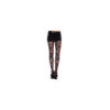 Collant noir imprimé floral 